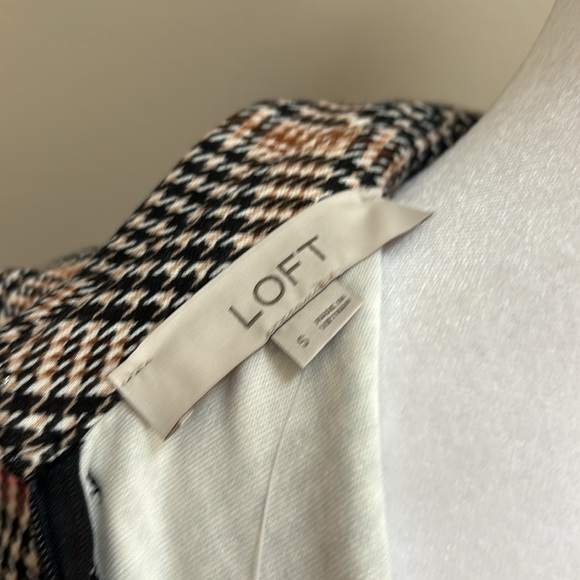 NWT Loft Plaid Ponte Button Pocket Shift Dress Size Small - Picture 8 of 9